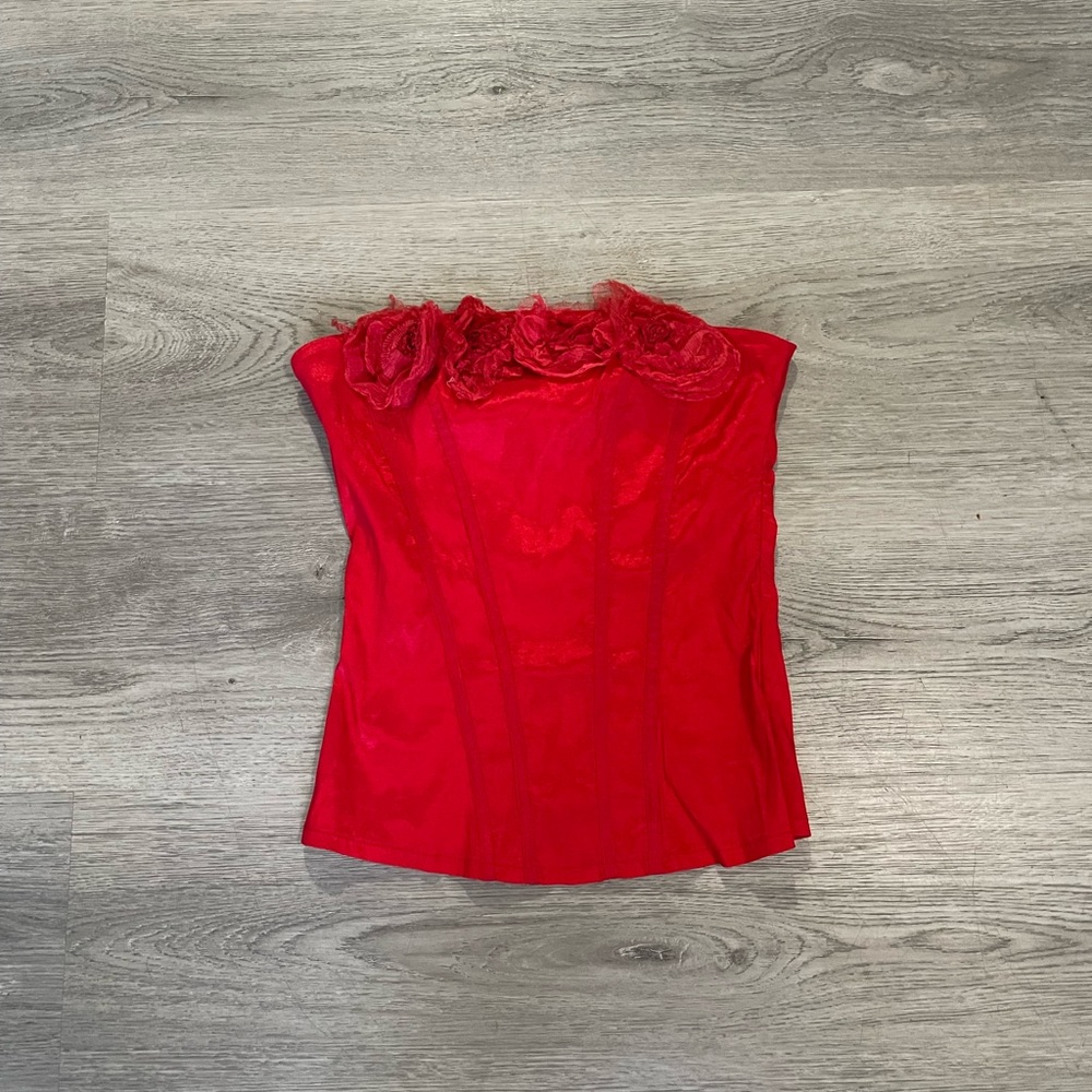Vintage y2k fiasca women's red rose corset